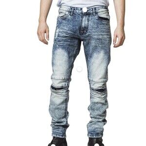 Mad Blue Men's Jeans Waist Size 32 Biker Skinny Distressed Legs 82930